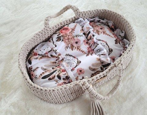 Becik dla lalek otulacz wiązany - łapacze snów kwiatowe Becik dla lalek otulacz wiązany - łapacze snów kwiatowe