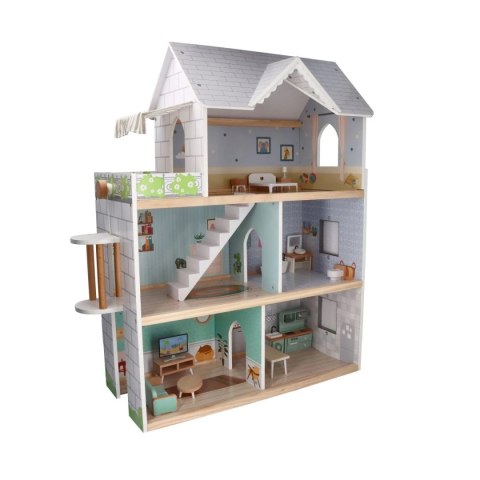 Drewniany domek dla lalek z windą Drewniany domek dla lalek z windą