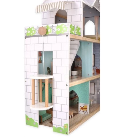 Drewniany domek dla lalek z windą Drewniany domek dla lalek z windą