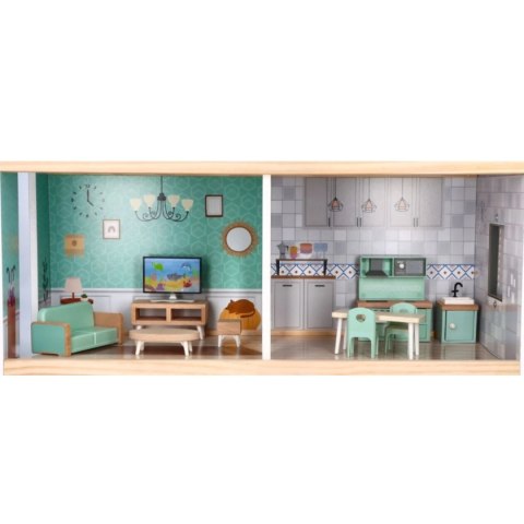 Drewniany domek dla lalek z windą Drewniany domek dla lalek z windą