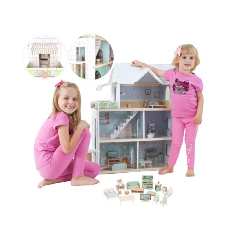 Drewniany domek dla lalek z windą Drewniany domek dla lalek z windą