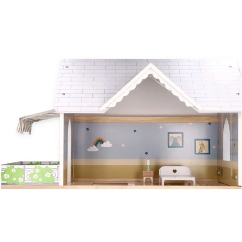Drewniany domek dla lalek z windą Drewniany domek dla lalek z windą
