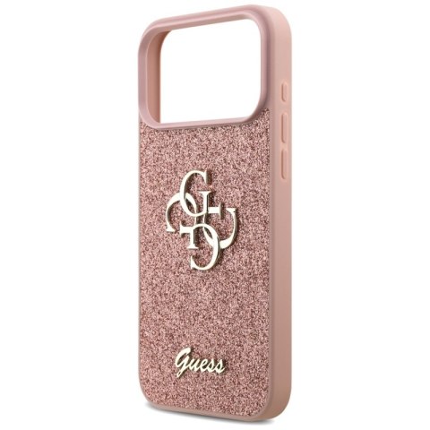 Guess Fixed Glitter Big 4G - Etui do iPhone 17 Pro Max (różowy)
