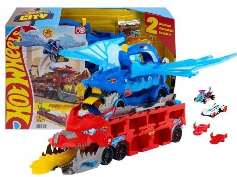 Hot Wheels City Transporter Podwójny smok 2w1 Hot Wheels City Transporter Podwójny smok 2w1
