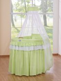 Kosz Mojżesza wiklinowy z baldachimem- Little Princess zielony