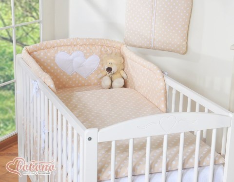 Pościel 3-cz Serduszka grochy beżowe Pościel 3-cz Serduszka grochy beżowe