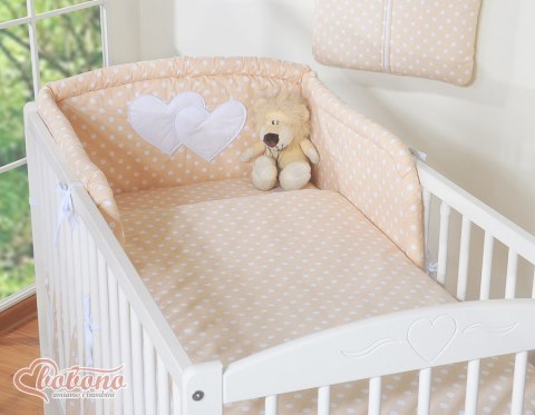 Pościel 3-cz Serduszka grochy beżowe Pościel 3-cz Serduszka grochy beżowe