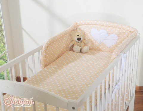 Pościel 3-cz Serduszka grochy beżowe Pościel 3-cz Serduszka grochy beżowe