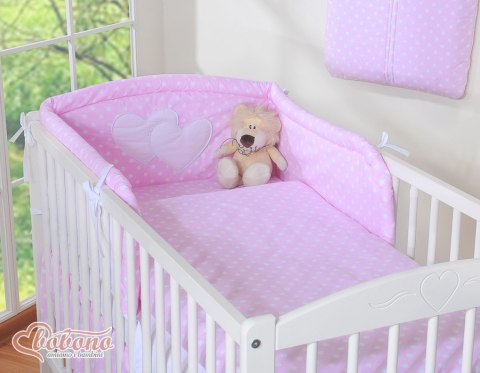 Pościel 3-cz Serduszka grochy różowe Pościel 3-cz Serduszka grochy różowe