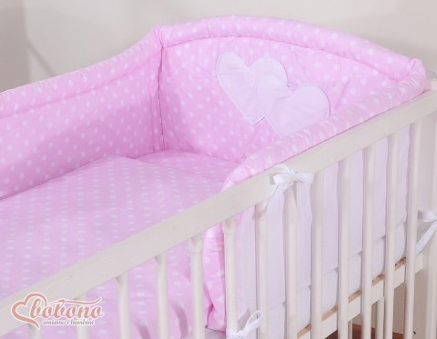 Pościel 3-cz Serduszka grochy różowe Pościel 3-cz Serduszka grochy różowe