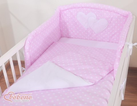 Pościel 3-cz Serduszka grochy różowe Pościel 3-cz Serduszka grochy różowe