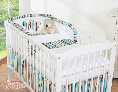 Pościel 3-cz Serduszka paseczki brązowe