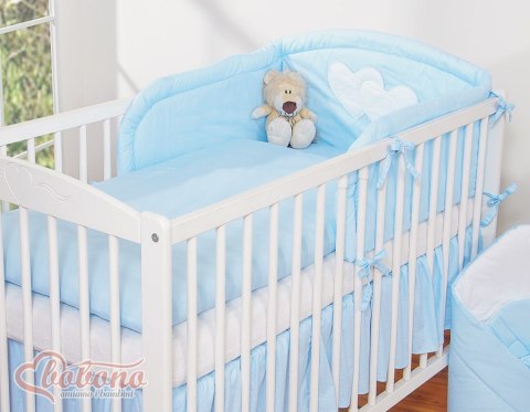Pościel 3-cz Serduszka paseczki niebieskie