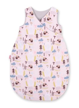 Śpiworek dla dzieci bawełniany M 3-12 mcy TOG 2.5 całoroczny ocieplany - misie i jeżyki różowe