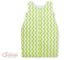 Śpiworek dla dzieci bawełniany M 6-12 mcy TOG 2.5 całoroczny ocieplany - Chevron zielony