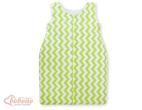 Śpiworek dla dzieci bawełniany M 6-12 mcy TOG 2.5 całoroczny ocieplany - Chevron zielony