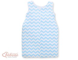 Śpiworek dla dzieci bawełniany M 6-12 mcy TOG 2.5 całoroczny ocieplany - Chevron zygzak niebieski