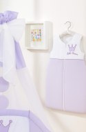 Śpiworek dla dzieci bawełniany M 6-12 mcy TOG 2.5 całoroczny ocieplany Little Prince fioletowy
