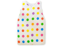 Śpiworek niemowlęcy- Basic grochy jasne na kremowym tle