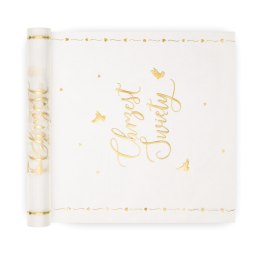 Bieżnik z Organzy Złoty na Chrzest Święty 30x500 cm