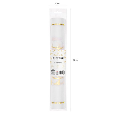 Bieżnik z Organzy Złoty na Chrzest Święty 30x500 cm Bieżnik z Organzy Złoty na Chrzest Święty 30x500 cm