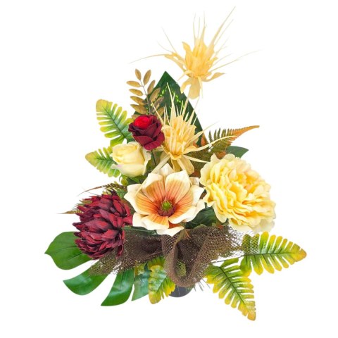 Bukiet flakon stroik na cmentarz kompozycja kwiatowa na wszystkich świętych