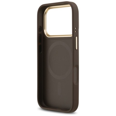 Guess 4G Strass Logo MagSafe - Etui iPhone 17 Pro (brązowy) Guess 4G Strass Logo MagSafe - Etui iPhone 17 Pro (brązowy)