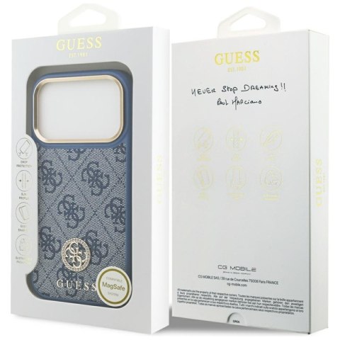 Guess 4G Strass Logo MagSafe - Etui iPhone 17 Pro (niebieski) Guess 4G Strass Logo MagSafe - Etui iPhone 17 Pro (niebieski)