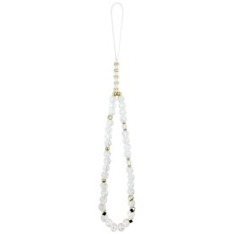 Guess IML Flowers Electro Pearl Strap MagSafe - Etui iPhone 17 Pro (biały)