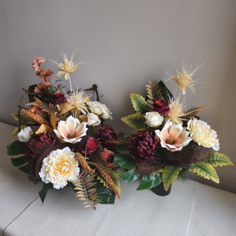 Komplet stroiki na cmentarz grób bukiet donica na wszystkich świętych