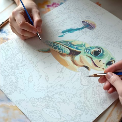 Obraz do malowania po numerach 40x50 cm Massido Żółwik Obraz do malowania po numerach 40x50 cm Massido Żółwik