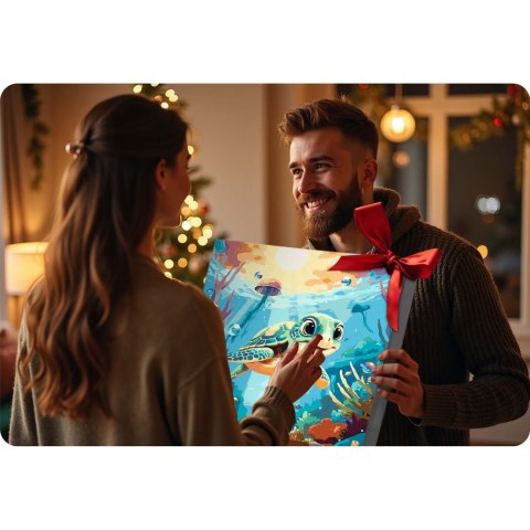 Obraz do malowania po numerach 40x50 cm Massido Żółwik Obraz do malowania po numerach 40x50 cm Massido Żółwik