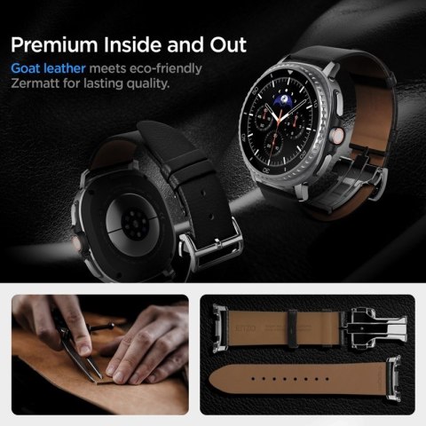 Spigen Enzo - Pasek z naturalnej skóry do Samsung Galaxy Watch 8 / 8 Classic 40 / 44 / 46 mm (Black) Spigen Enzo - Pasek z naturalnej skóry do Samsung Galaxy Watch 8 / 8 Classic 40 / 44 / 46 mm (Black)