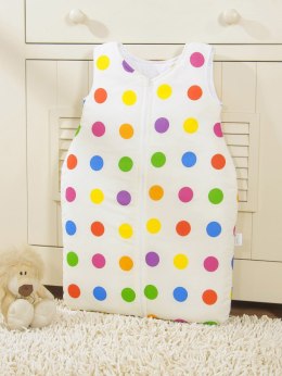 Śpiworek niemowlęcy- Basic grochy jasne na kremowym tle