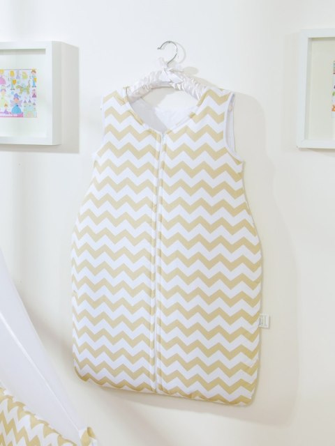 Śpiworek niemowlęcy- Simple chevron beżowy