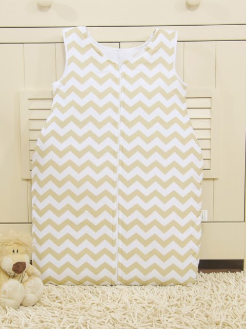 Śpiworek niemowlęcy- Simple chevron beżowy