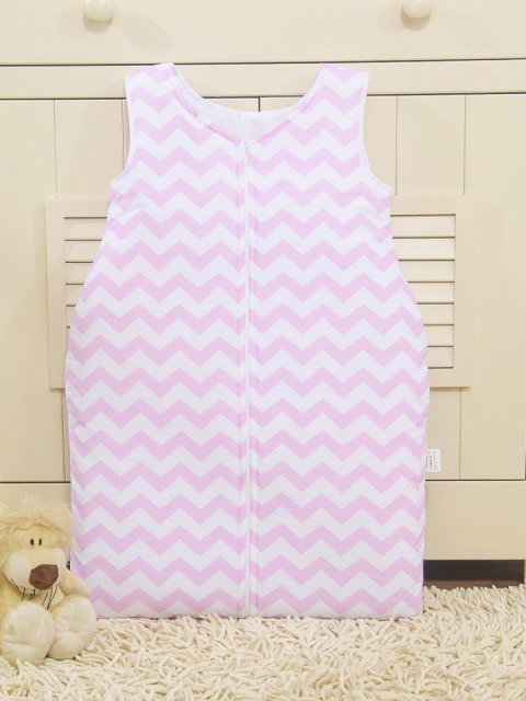 Śpiworek niemowlęcy- Simple chevron różowy