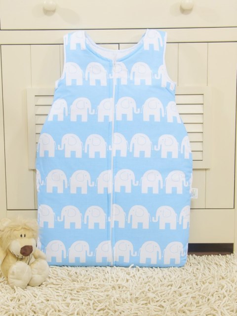Śpiworek niemowlęcy- Simple słonie niebieskie
