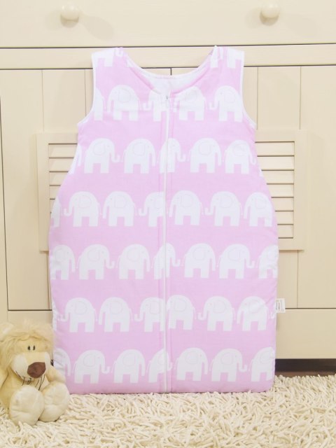 Śpiworek niemowlęcy- Simple słonie różowe Śpiworek niemowlęcy- Simple słonie różowe