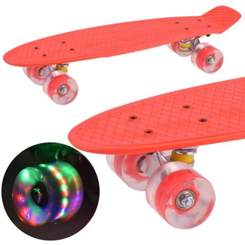 Deskorolka FISZKA dla dzieci ze świecącymi kółkami LED do 50kg SP0715 Deskorolka FISZKA dla dzieci ze świecącymi kółkami LED do 50kg SP0715