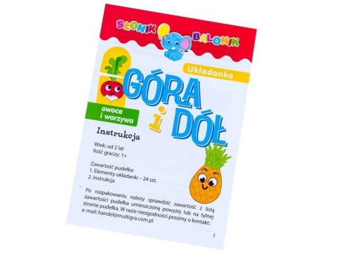 Gra Góra i Dół owoce i warzywa układanka GR0311 Gra Góra i Dół owoce i warzywa układanka GR0311