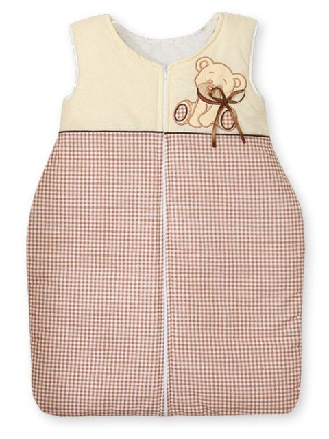 Śpiworek dla dzieci bawełniany M 6-12 mcy TOG 2.5 całoroczny ocieplany Miś z kokardką brązowy Śpiworek dla dzieci bawełniany M 6-12 mcy TOG 2.5 całoroczny ocieplany Miś z kokardką brązowy