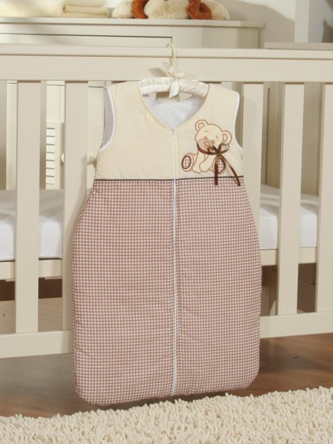 Śpiworek dla dzieci bawełniany M 6-12 mcy TOG 2.5 całoroczny ocieplany Miś z kokardką brązowy Śpiworek dla dzieci bawełniany M 6-12 mcy TOG 2.5 całoroczny ocieplany Miś z kokardką brązowy