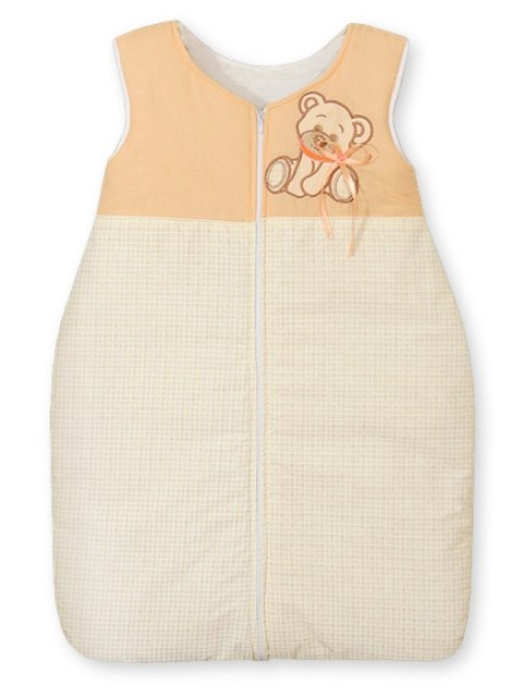 Śpiworek dla dzieci bawełniany M 6-12 mcy TOG 2.5 całoroczny ocieplany Miś z kokardką brzoskwiniowy Śpiworek dla dzieci bawełniany M 6-12 mcy TOG 2.5 całoroczny ocieplany Miś z kokardką brzoskwiniowy