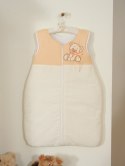 Śpiworek dla dzieci bawełniany M 6-12 mcy TOG 2.5 całoroczny ocieplany Miś z kokardką brzoskwiniowy