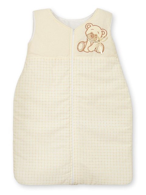 Śpiworek dla dzieci bawełniany M 6-12 mcy TOG 2.5 całoroczny ocieplany Miś z kokardką kremowy Śpiworek dla dzieci bawełniany M 6-12 mcy TOG 2.5 całoroczny ocieplany Miś z kokardką kremowy