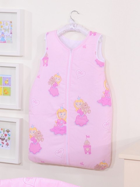 Śpiworek dla dzieci bawełniany M 6-12 mcy TOG 2.5 całoroczny ocieplany księżniczki różowe Śpiworek dla dzieci bawełniany M 6-12 mcy TOG 2.5 całoroczny ocieplany księżniczki różowe