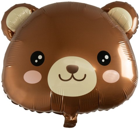 Balon Foliowy Głowa Misia Brązowy 40x34 cm Balon Foliowy Głowa Misia Brązowy 40x34 cm