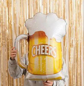 Balon Foliowy Kufel Piwa Cheers Złoty 45 cm Oktoberfest Balon Foliowy Kufel Piwa Cheers Złoty 45 cm Oktoberfest