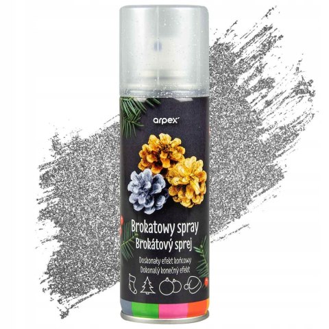 Brokatowy spray dekoracyjny srebrny 100 ml Brokatowy spray dekoracyjny srebrny 100 ml